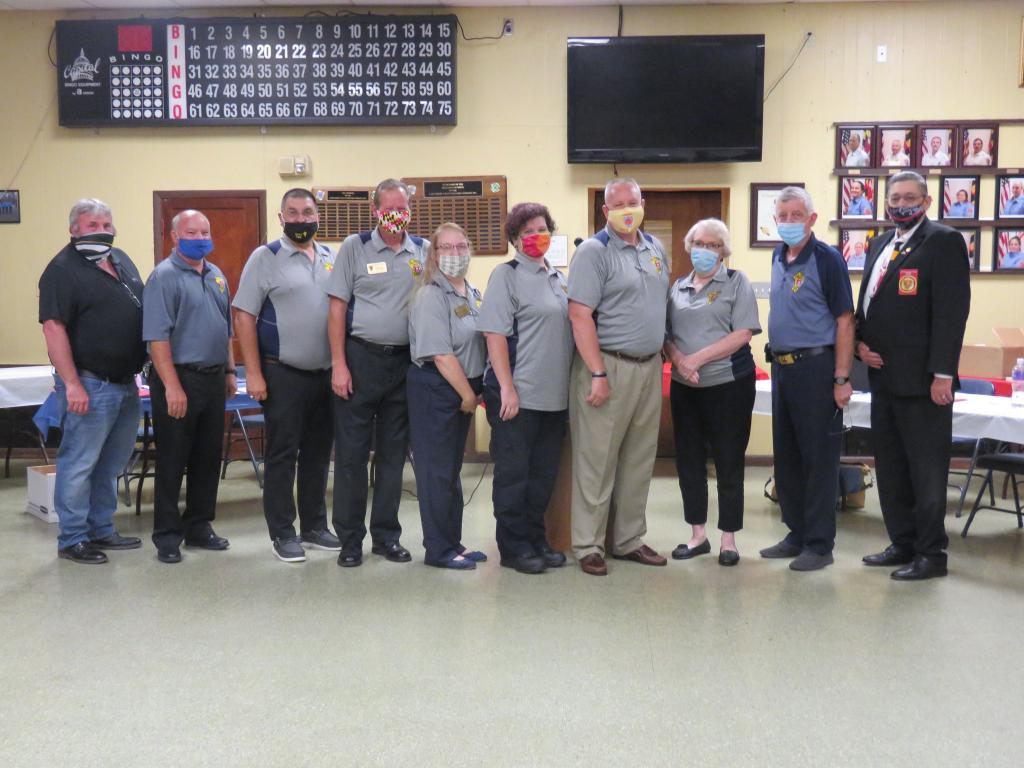 2020-2021 AACVFA Officers
L-R
Treasurer Robert D. Couchenour, Sr.
Trustee     Paul J. Demasky, Jr.
Chaplain   John F. Long, Jr.
Sgt-at-Ams Clifton M. Odendhal, III
Asst. Secretary Kimberly A. Larsen
Secretary Tori Hagedorn
2nd VP  Joseph K. Larsen, Sr.
1st VP    Kathleen &quot;Kitty&quot; Gross
President Robert L. Rose
MSFA President Chuck Walker