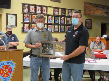 2020 Edwin Boots Raynor Award
Individual with the most training hours
Carse Koch, Glen Burnie VFD
Trustee Thomas Newquist, Sr. and 
Timothy Leatherwood