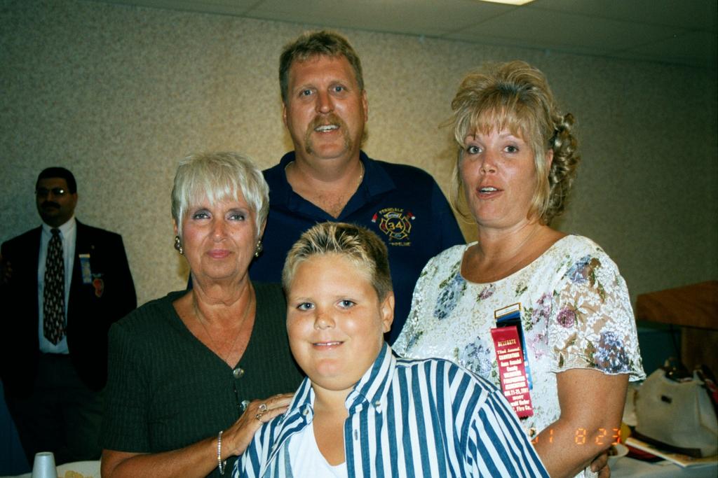 President Jackie Olson with Husband Jay, son Tyler, mother Flo